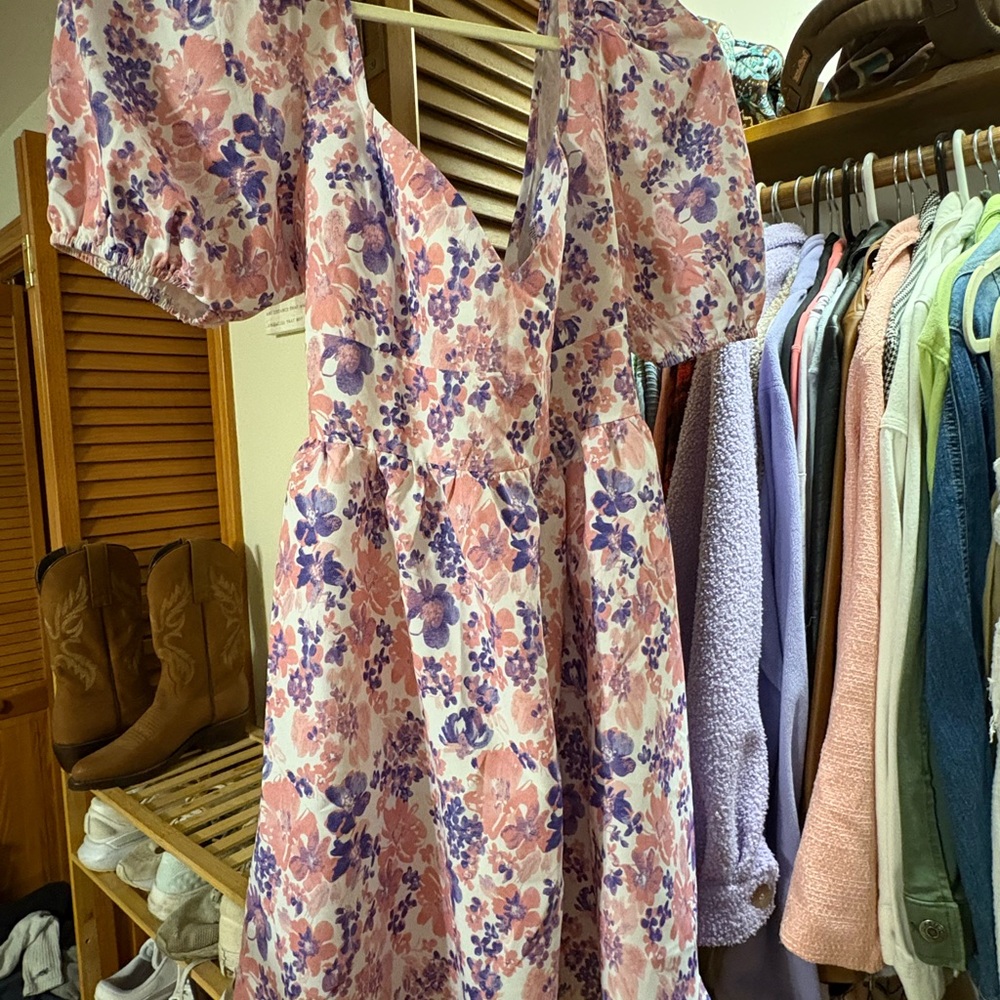 Floral Pink and Purple Dress